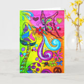 knurrend bunte Blume Schmetterling Grußkarte Karte (Gelbe Blume)