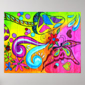 knurrend buntes Pilzschmetterlingposter Poster (Vorne)