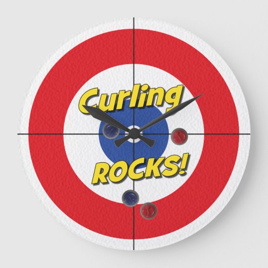 "Knurrende ROCKS!" Curlers Uhr - (rot) (Vorderseite)