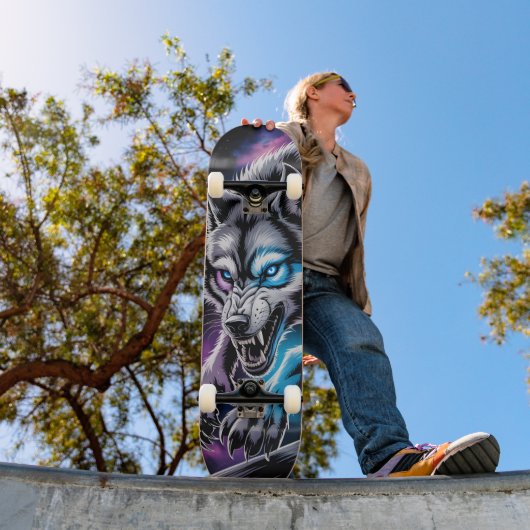 Knurrender Wolfkopf-Skateboard Skateboard (Außenbereich 1)