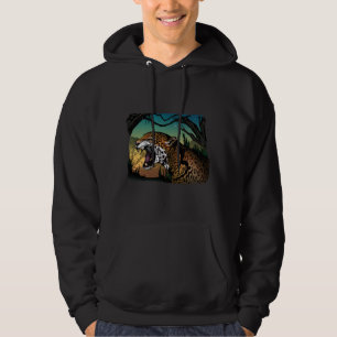 Knurrendes Jaguar-Dschungel-Design – Wilde Katze T Hoodie