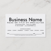 knusprige Erinnerung Terminkarte (Rückseite)