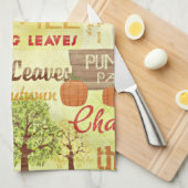 Knusprige Herbsttage Thema Küche Handtuch (Viertel Falte)