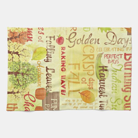 Knusprige Herbsttage Thema Küche Handtuch (Horizontal)
