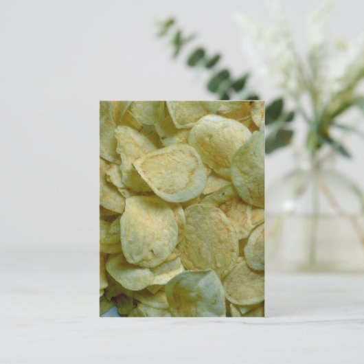Knusprige Kartoffelchips Postkarte (Stehend Vorderseite)