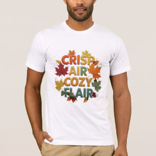 Knusprige Luft Cozy Flair Herbst-Typografie T-Shirt