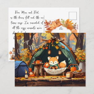 Knusprige Luft Gemütliche Erinnerungen Herbstblätt Postkarte