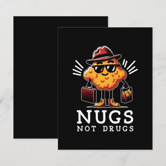 Knusprige Nugs, keine Drogen Begleitkarte (Vorne/Hinten)