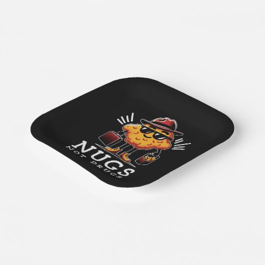 Knusprige Nugs, keine Drogen Pappteller (Gewinkelt)