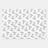knusprige, schwarz-weiße, trendige Handschrift Geschenkpapier Set (Vorderseite 2)