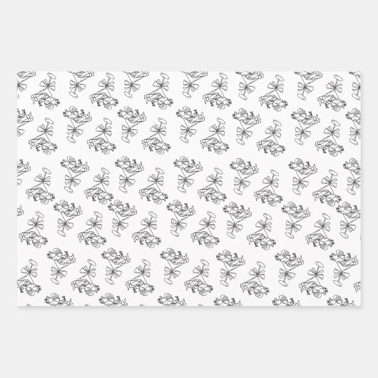 knusprige, schwarz-weiße, trendige Handschrift Geschenkpapier Set (Vorderseite 2)