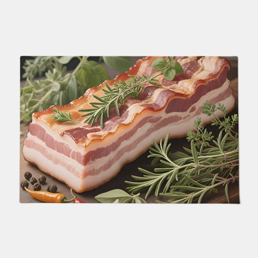 Knuspriger Bacon-Block Kräuter Fußmatte (Vorderseite)
