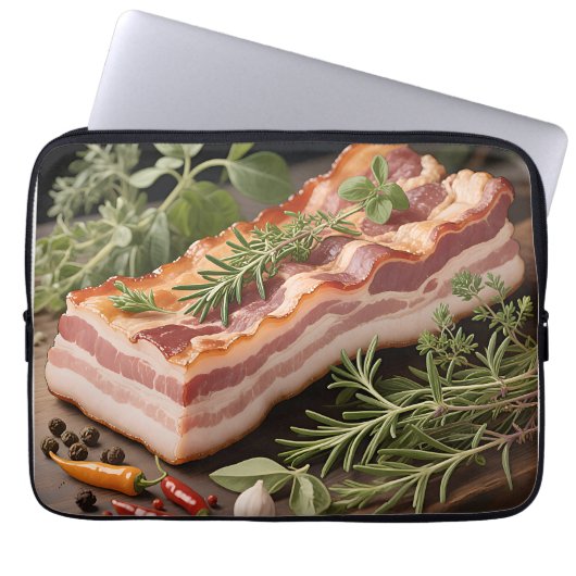 Knuspriger Bacon-Block Kräuter Laptopschutzhülle (Vorderseite)