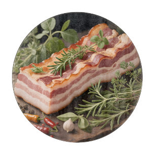 Knuspriger Bacon-Block Kräuter Schneidebrett
