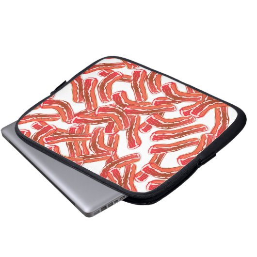 Knuspriges Bacon-Muster Laptopschutzhülle (Vorne Knopf)