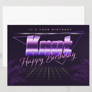 Knut Name Vorname lila retro Karte Geburtstag