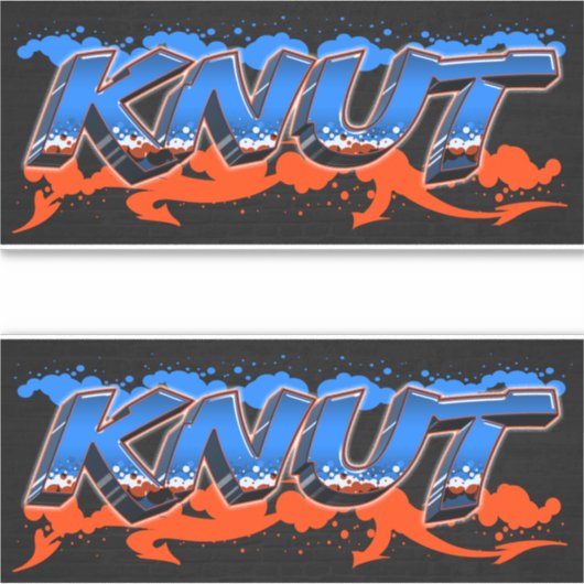 Knut Vorname Name Graffiti Aufkleber Sticker (Vorderseite)