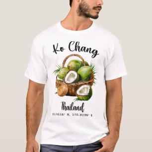 Ko Chang Kokosnuss Thailand Tropische Insel Gps Ur T-Shirt