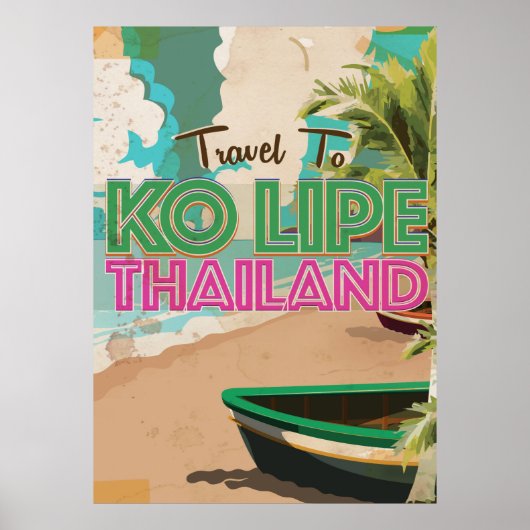Ko Lipe Thailand Vintages Urlaubspaket Poster (Vorne)