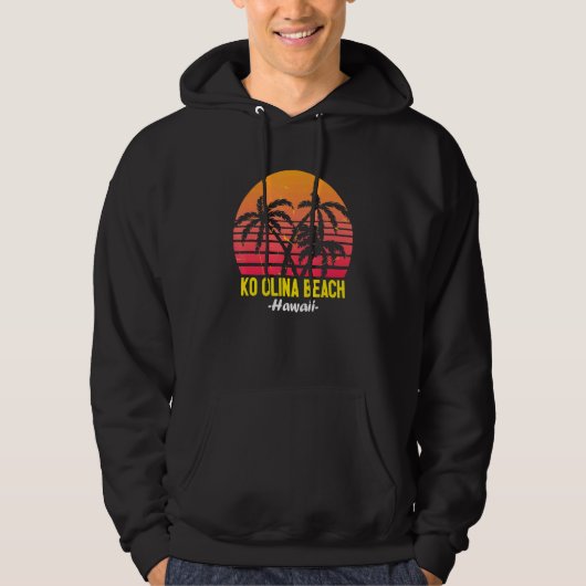 Ko Olina Beach Hawaii Oahu Hawaiian Sunset Palm Tr Hoodie (Vorderseite)