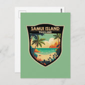 Ko Samui Island Thailand Reisen Art Abzeichen Postkarte (Vorne/Hinten)
