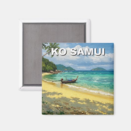 Ko Samui Thailand Fischerboot Magnet (Vorderseite/Rückseite)