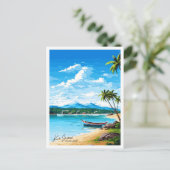 Ko Samui Thailand Reise Vintage Illustration Postkarte (Stehend Vorderseite)