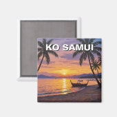 Ko Samui Thailand Sunset Magnet (Vorderseite/Rückseite)