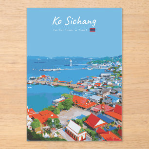 Ko Sichang, Thailand - Lebendige Hafenansicht Acryleinladungen