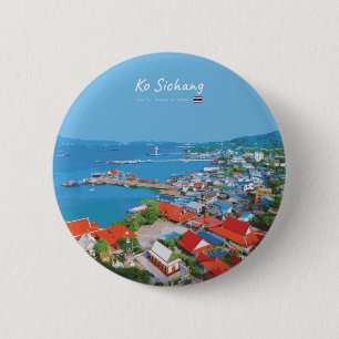 Ko Sichang, Thailand - Lebendige Hafenansicht Button