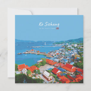Ko Sichang, Thailand - Lebendige Hafenansicht Einladung
