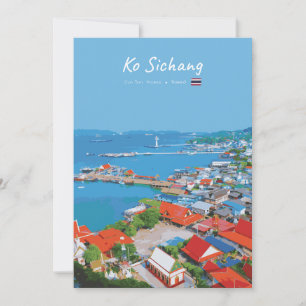 Ko Sichang, Thailand - Lebendige Hafenansicht Einladung