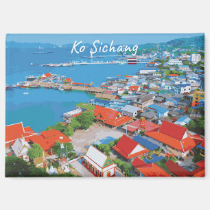 Ko Sichang, Thailand - Lebendige Hafenansicht Magnet