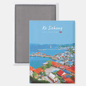 Ko Sichang, Thailand - Lebendige Hafenansicht Magnet (Vorderseite/Rückseite)