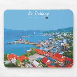 Ko Sichang, Thailand - Lebendige Hafenansicht Mousepad