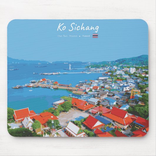 Ko Sichang, Thailand - Lebendige Hafenansicht Mousepad (Vorne)