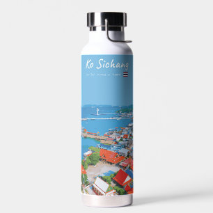 Ko Sichang, Thailand - Lebendige Hafenansicht Trinkflasche