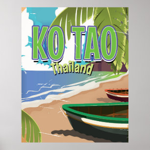 Ko Tao Thailand Vintage-Reiseplakat Poster