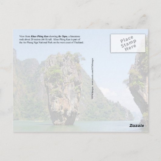 Ko Tapu, Khao Phing Kan, Thailand Postkarte (Rückseite)