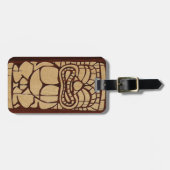 Koa hölzerne Tiki Ailani Hawaiianer-Gepäckanhänger Gepäckanhänger (Vorderseite horizontal)