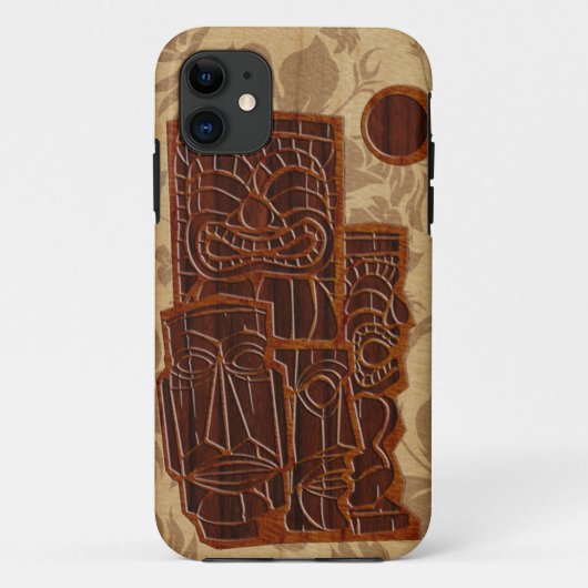 Koa hölzernes Tiki Sun Surfbrett iPhone 5 Hüllen (Rückseite)