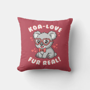 Koa-Love Fur Real - Süßer Koala-Valentinstag-Wortw Kissen
