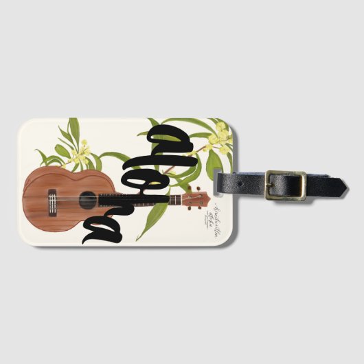 Koa Ukulele Aloha Tag Gepäckanhänger (Vorderseite (Horizontal))