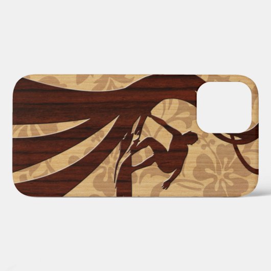 Koa Wood Surfboard Case-Mate iPhone Hülle (Rückseite (Horizontal))
