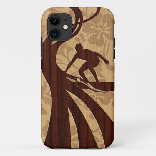 Koa Wood Surfer Surfboard iPhone 5 Hüllen (Rückseite)