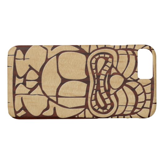 Koa Wood Tiki Ailani Imitats WoodSurfboard Case-Mate iPhone Hülle (Rückseite (Horizontal))