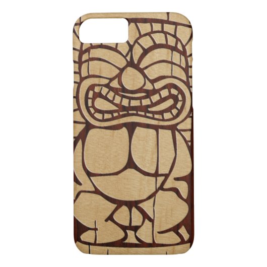Koa Wood Tiki Ailani Imitats WoodSurfboard Case-Mate iPhone Hülle (Rückseite)