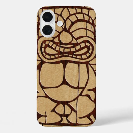 Koa Wood Tiki Ailani Surfboard Case-Mate iPhone Hülle (Rückseite)