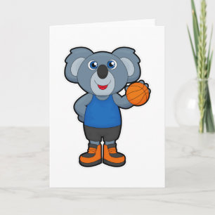 Koala als Basketballspieler mit Basketball Karte