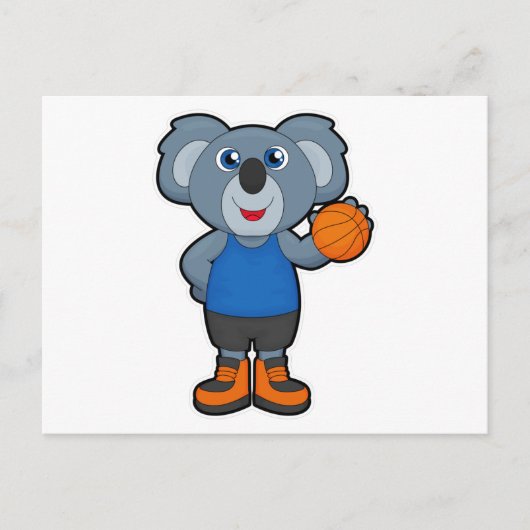 Koala als Basketballspieler mit Basketball Postkarte (Vorderseite)